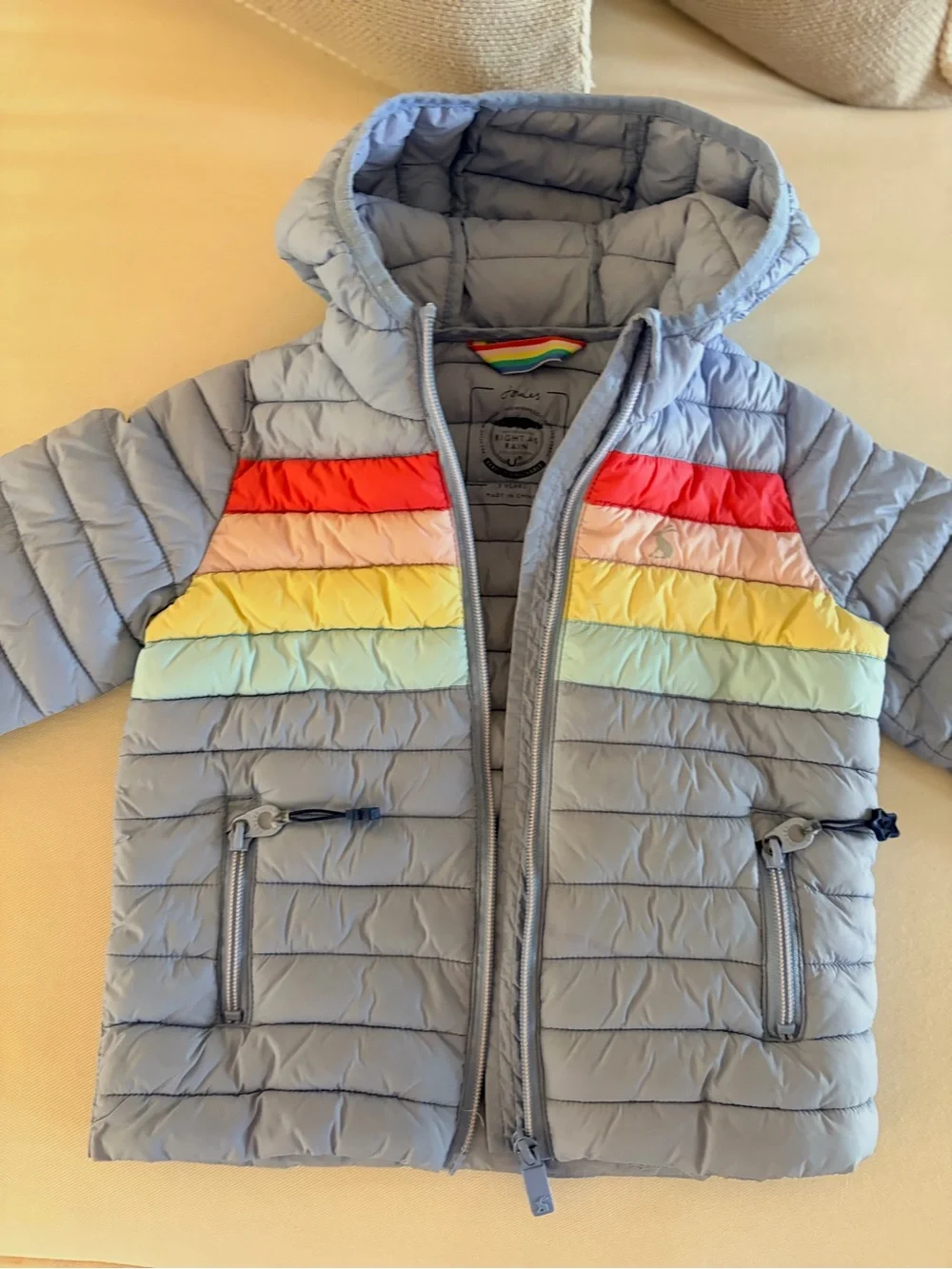 Joules Girls Kinnaird Showerproof Recycled Packable Padded Jacket 3T